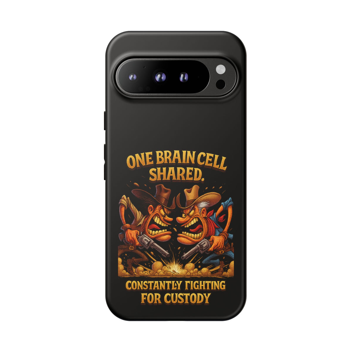Phone Case — 'One Braincell Shared, Constantly Fighting for Custody' Funny Rivalry Cartoon