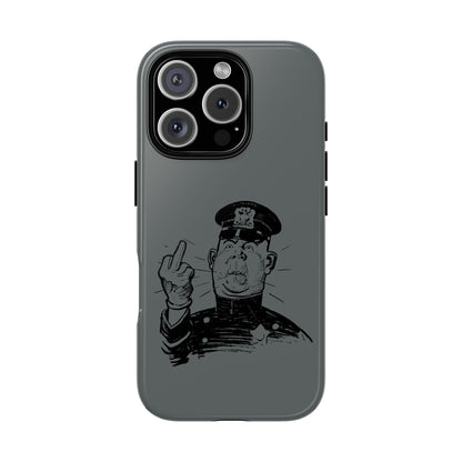 Vintage Cop Middle Finger Phone Case — Edgy Retro iPhone Protective Cover