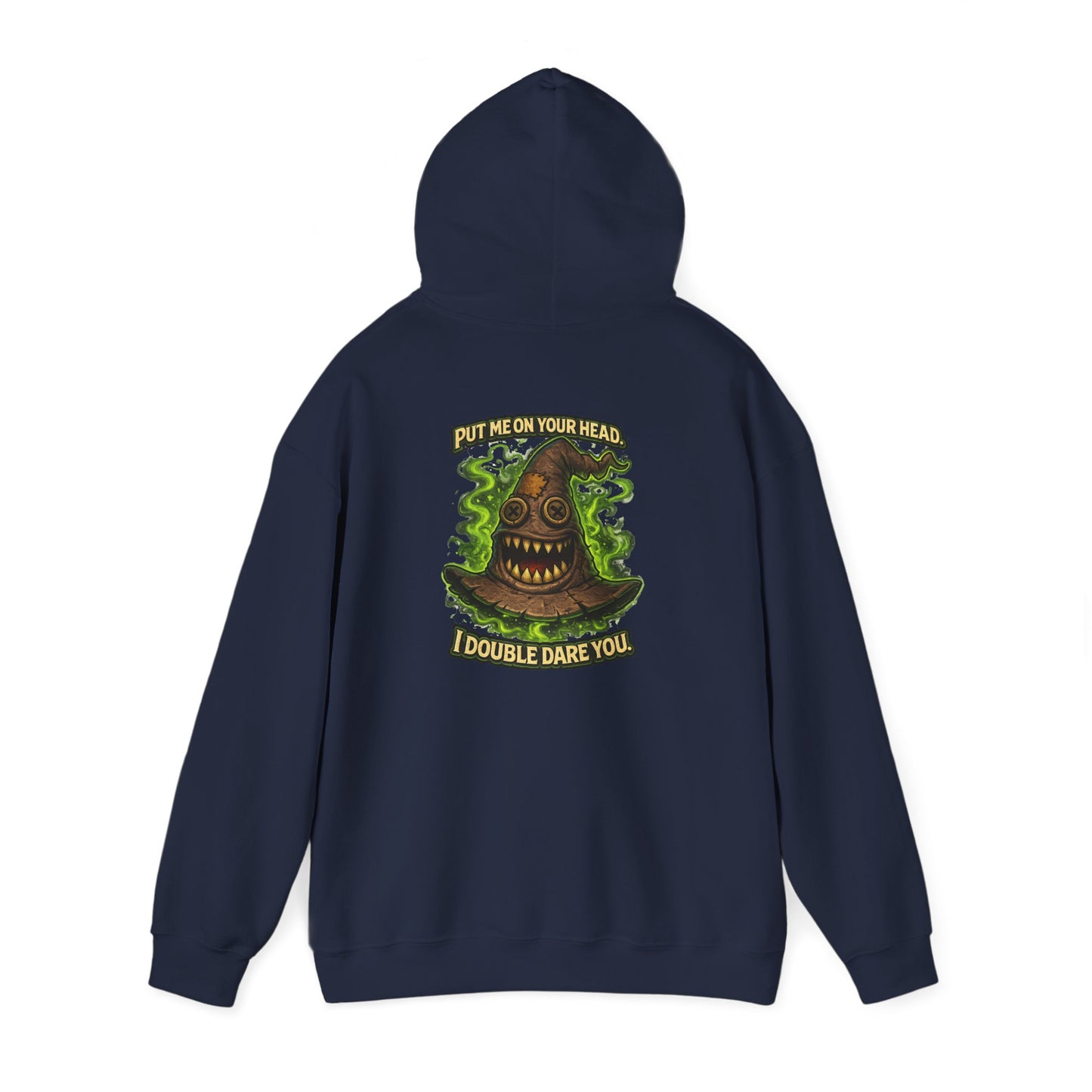 Hoodie — Spooky Talking Sorting Hat Graphic "I Double Dare You"