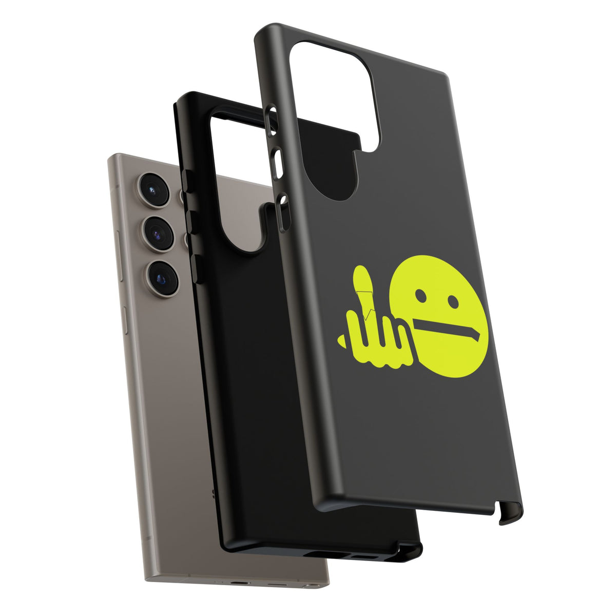 Phone Case — Neon Middle Finger Emoji Graphic
