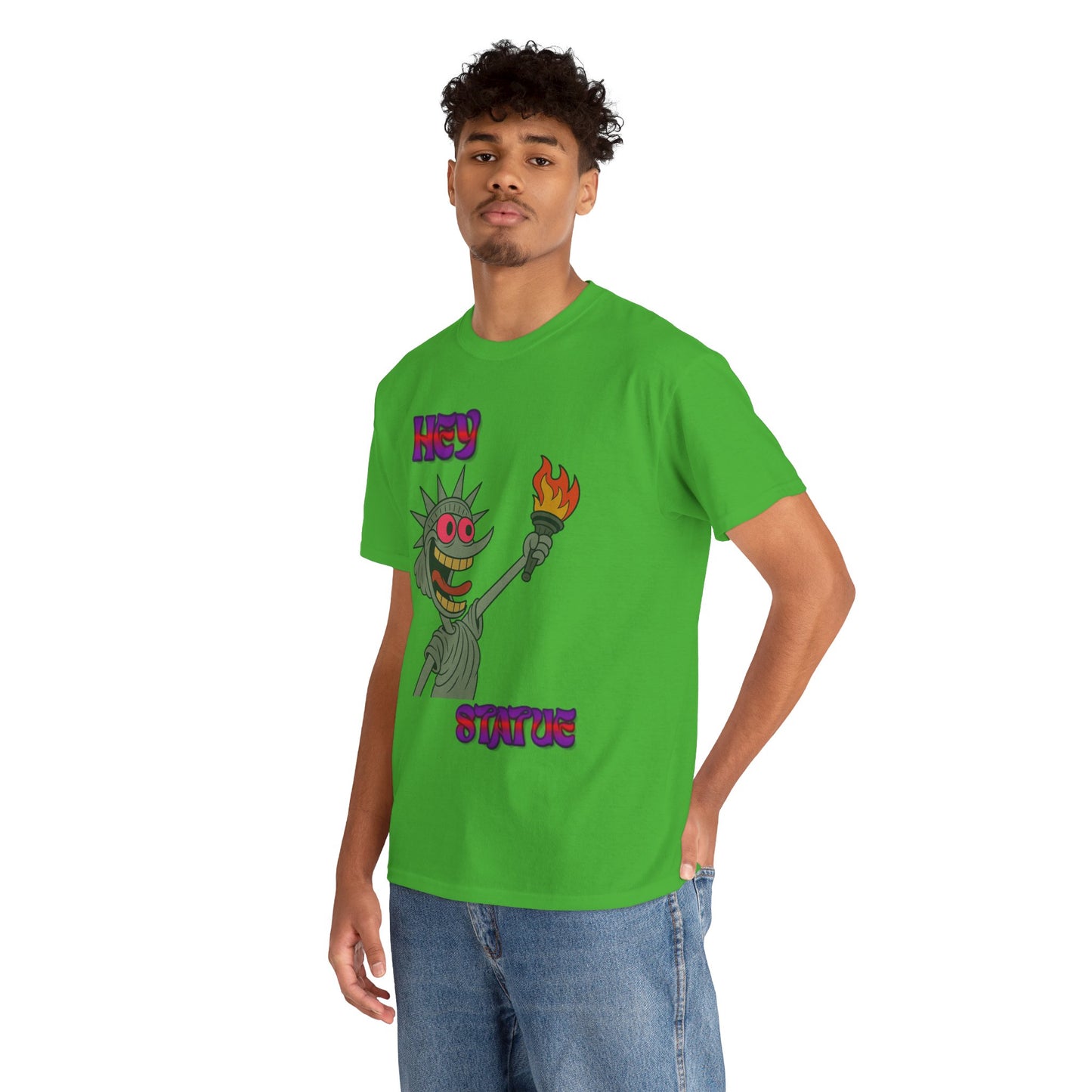 Funny Statue of Liberty Tee, Unisex Cotton T-Shirt, Gift for Friends, Summer