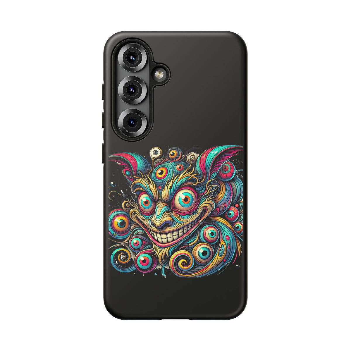 Psychedelic Mischief Phone Case — Colorful Grinning Monster Design