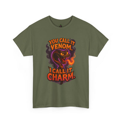 You Call It Venom I Call It Charm T-Shirt | Snake Illustration