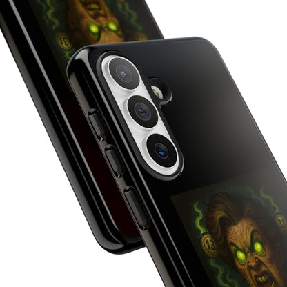 Horror Phone Case — "Eyes Glowing, Balls Rolling — Your Luck Is Doomed"