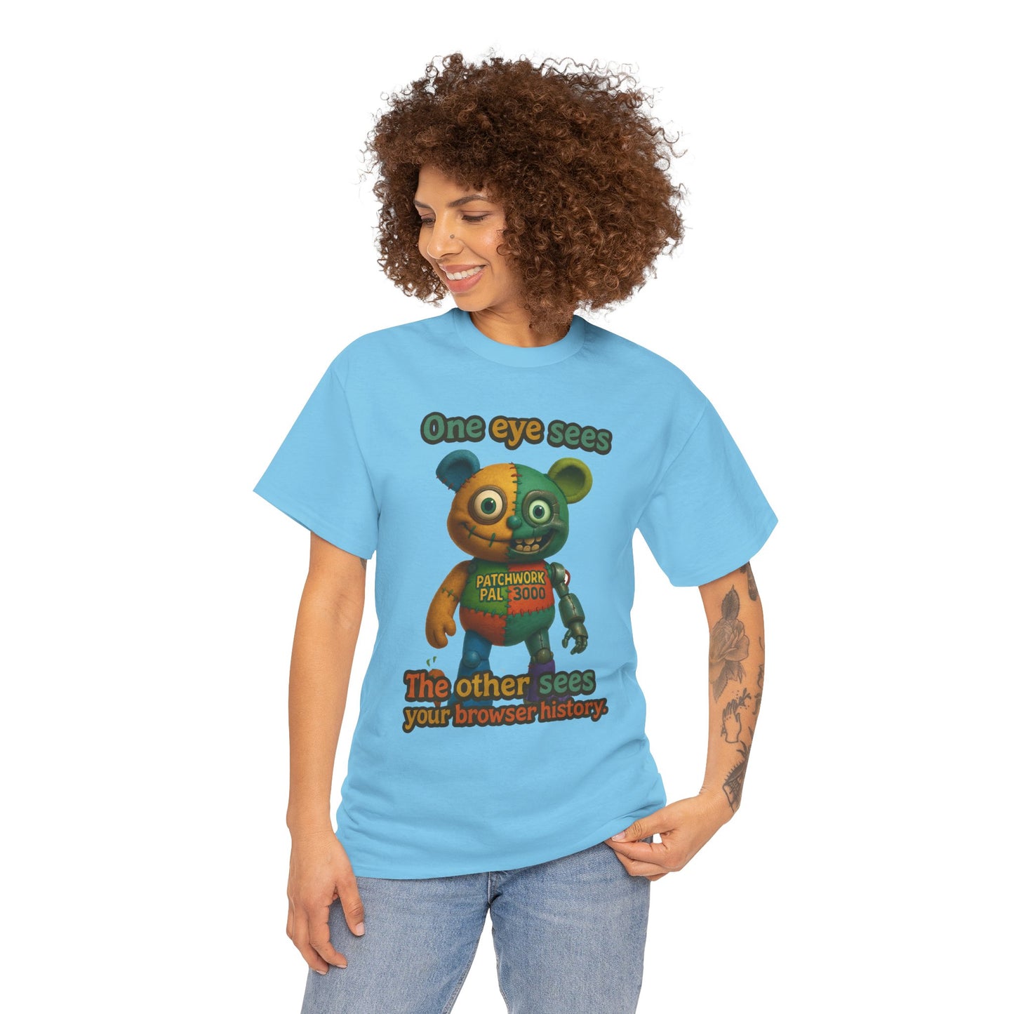 Two-Faced Teddy Bear Tee | One Eye Sees, The Other Sees Your Browser History