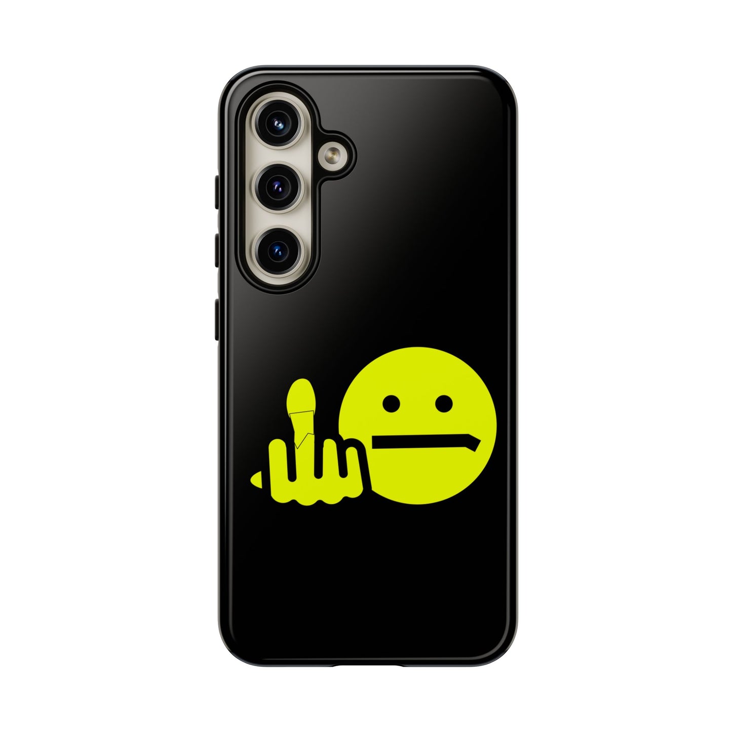 Phone Case — Neon Middle Finger Emoji Graphic