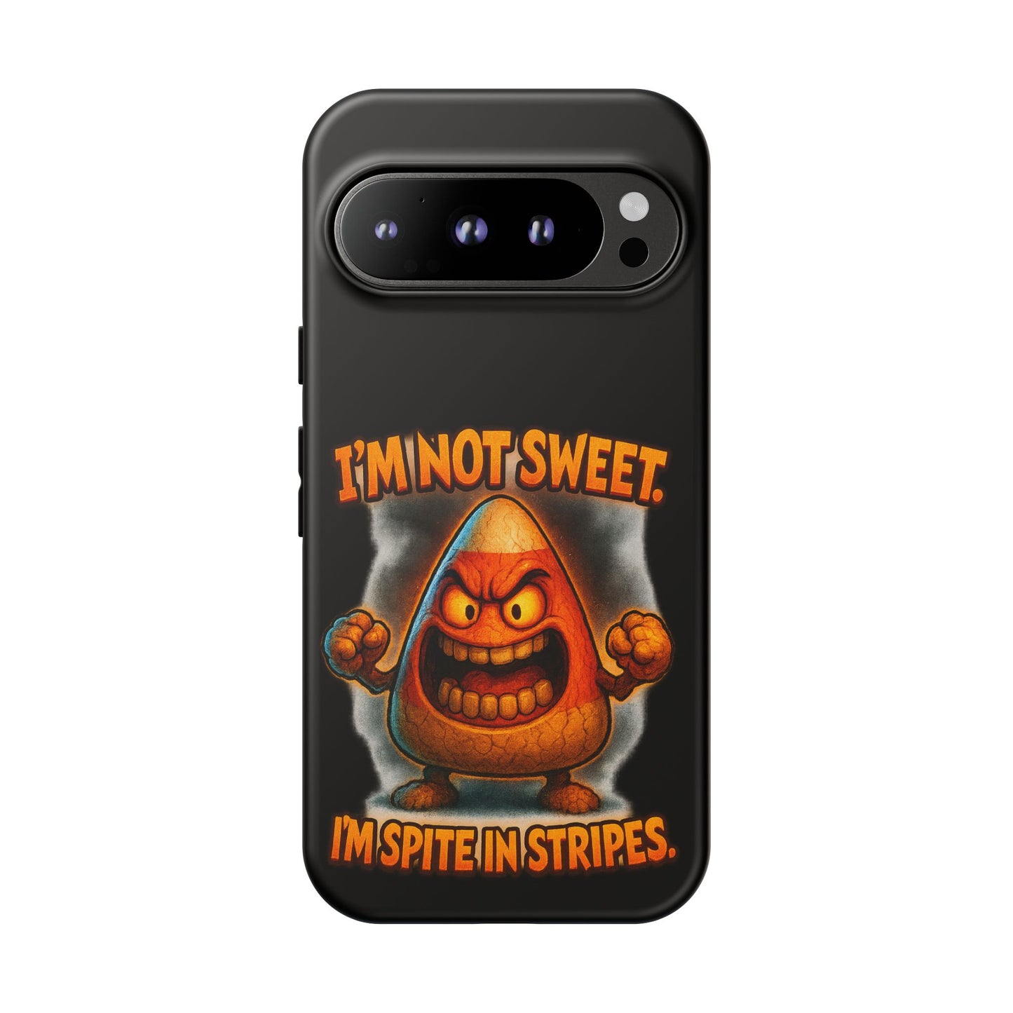 Phone Case — "I'm Not Sweet, I'm Spite in Stripes" Candy Monster Design
