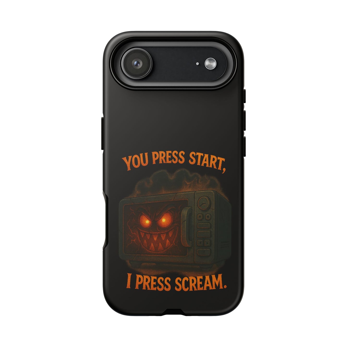 Phone Case — "You Press Start, I Press Scream" Spooky Retro Game Controller Design