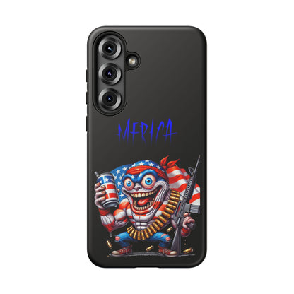 Phone Case — Patriotic 'Merica Clown with Flag, Beer & Rifle