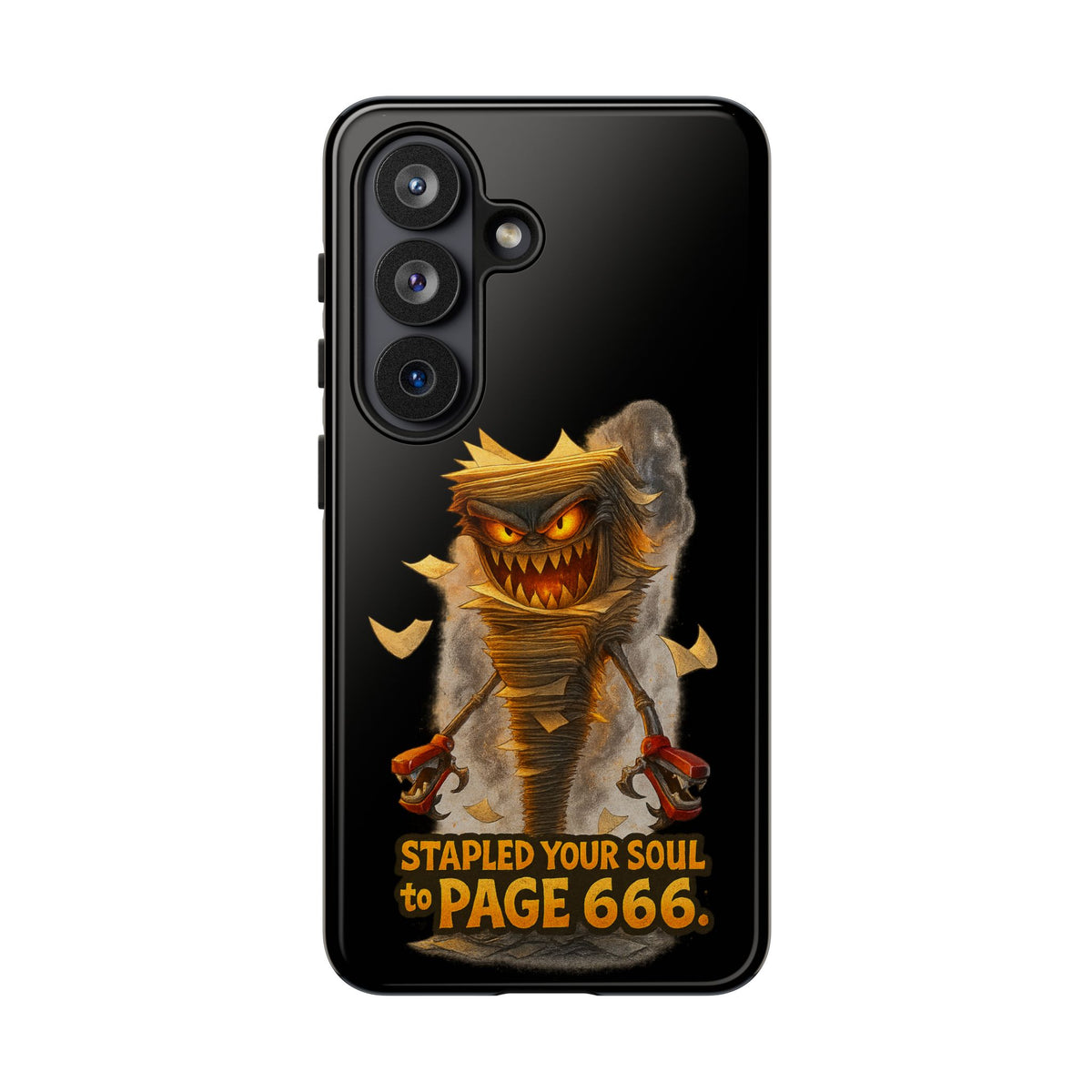 Phone Case — Halloween Mummy Creature “Stapled Your Soul to Page 666” Horror Design