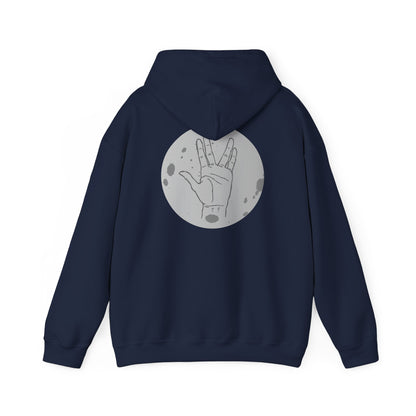 Vulcan Salute Hoodie — Retro Space Hand Graphic Pullover