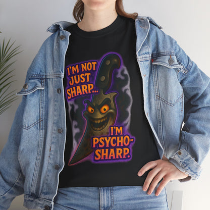 Psycho-Sharp Knife Character tee | Horror Knife Illustration