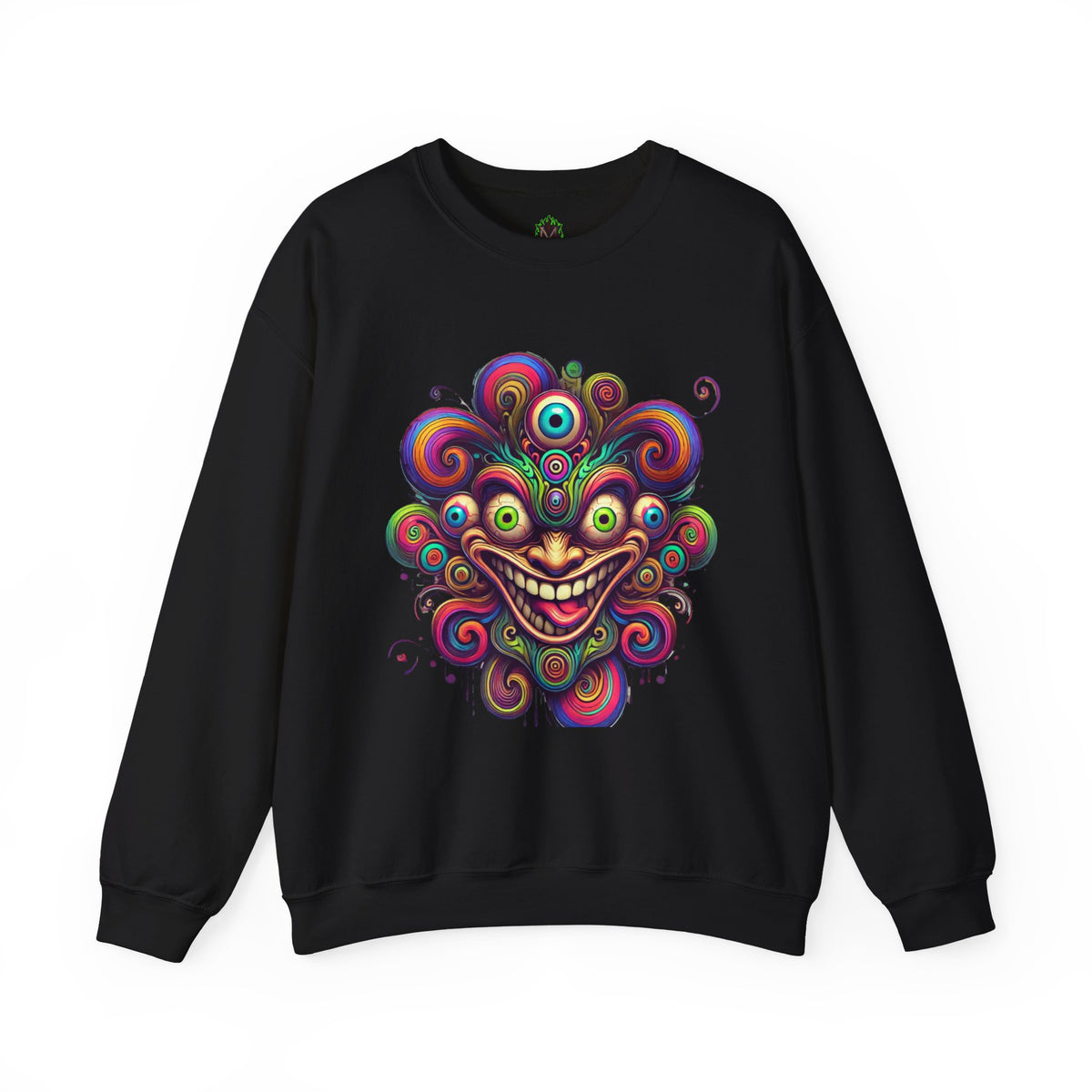 Hypnotic Swirl Face Crewneck Sweatshirt
