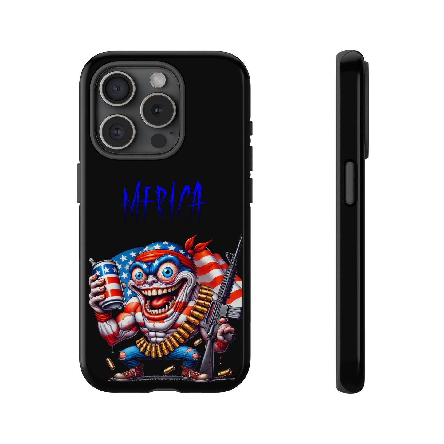 Phone Case — Patriotic 'Merica Clown with Flag, Beer & Rifle