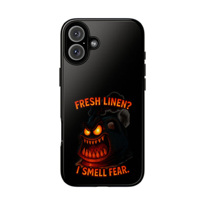 Phone Case — 'Fresh Linen? I Smell Fear.' Spooky Pumpkin Horror Protective Case