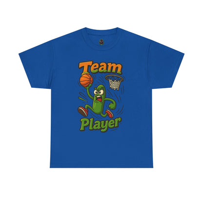 Team Player Basketball T-Shirt — Funny Pickle Mascot Sports Tee