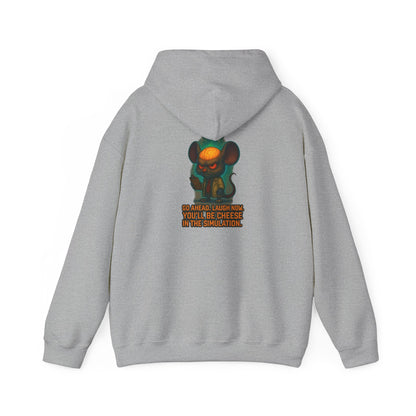 Creepy Mouse Hoodie — "Would Be Cheese in the Dark" Graphic Pullover