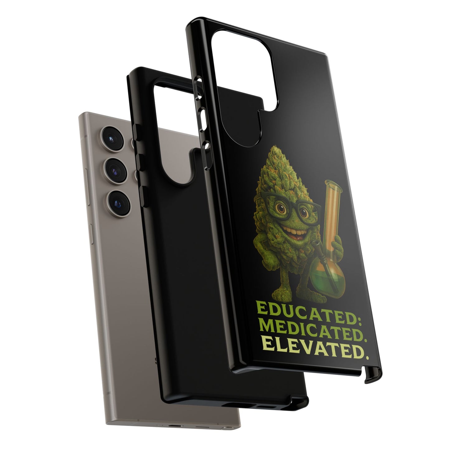 Phone Case — "Educated. Medicated. Elevated." Cute Bud Scientist Design