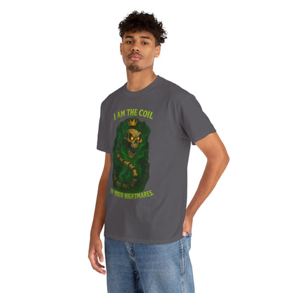Skull Snake Crown Tee | I Am The Coil Nightmare Illustration