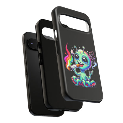 Alien Smoking Rainbow Joint Phone Case — Cute Psychedelic Cannabis iPhone Cover