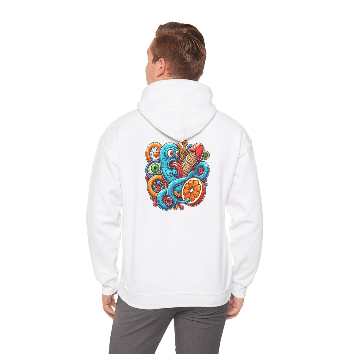 Octopus Colorful Graphic Hoodie – Vibrant Sea Creature Back Print