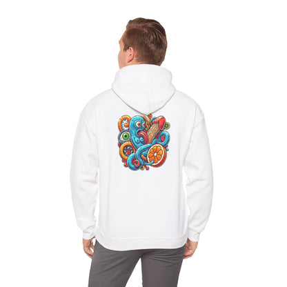 Octopus Colorful Graphic Hoodie – Vibrant Sea Creature Back Print