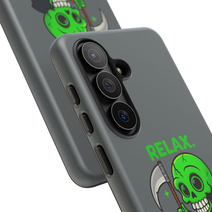 Phone Case — 'Relax. I Only Reap on Weekdays.' Cute Green Grim Reaper Protective Cover
