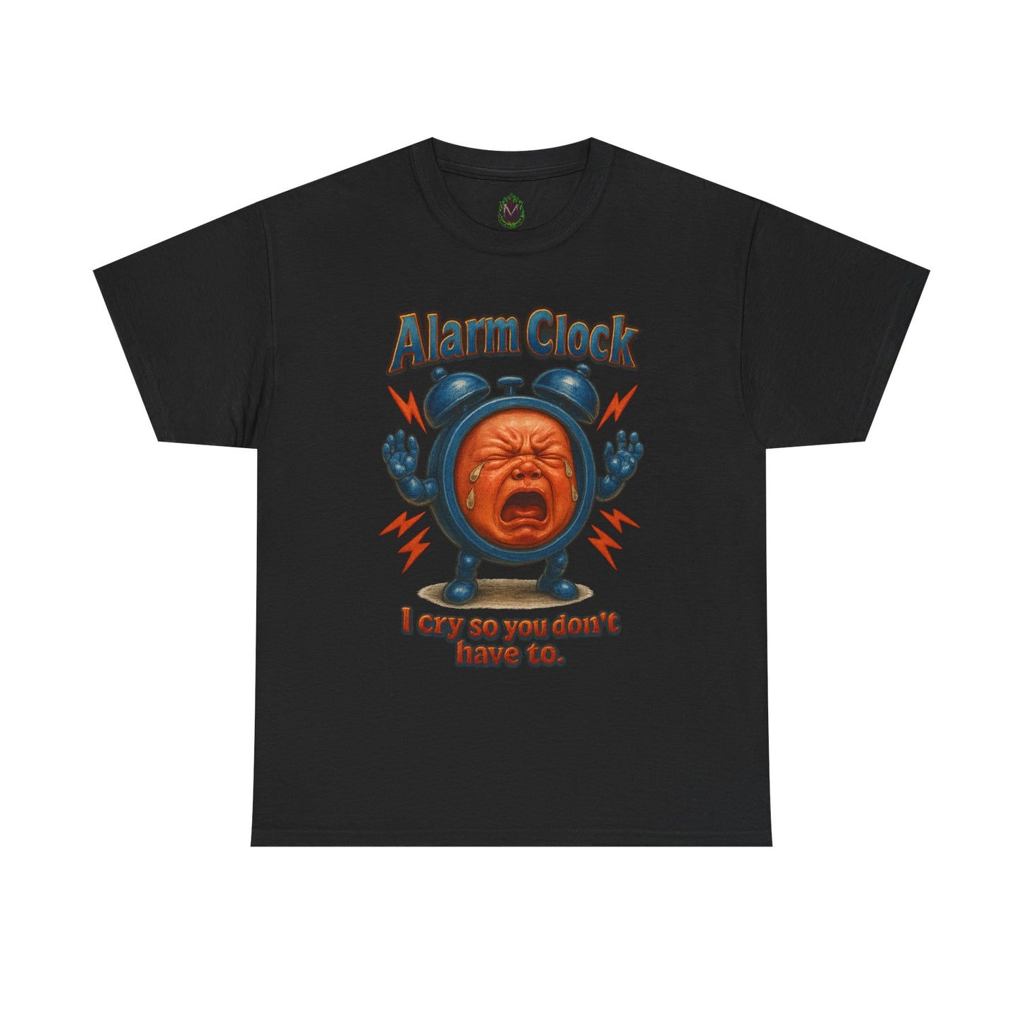Alarm Clock Crying Baby Tee | Retro Cartoon Alarm Graphic