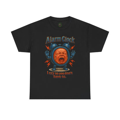 Alarm Clock Crying Baby Tee | Retro Cartoon Alarm Graphic