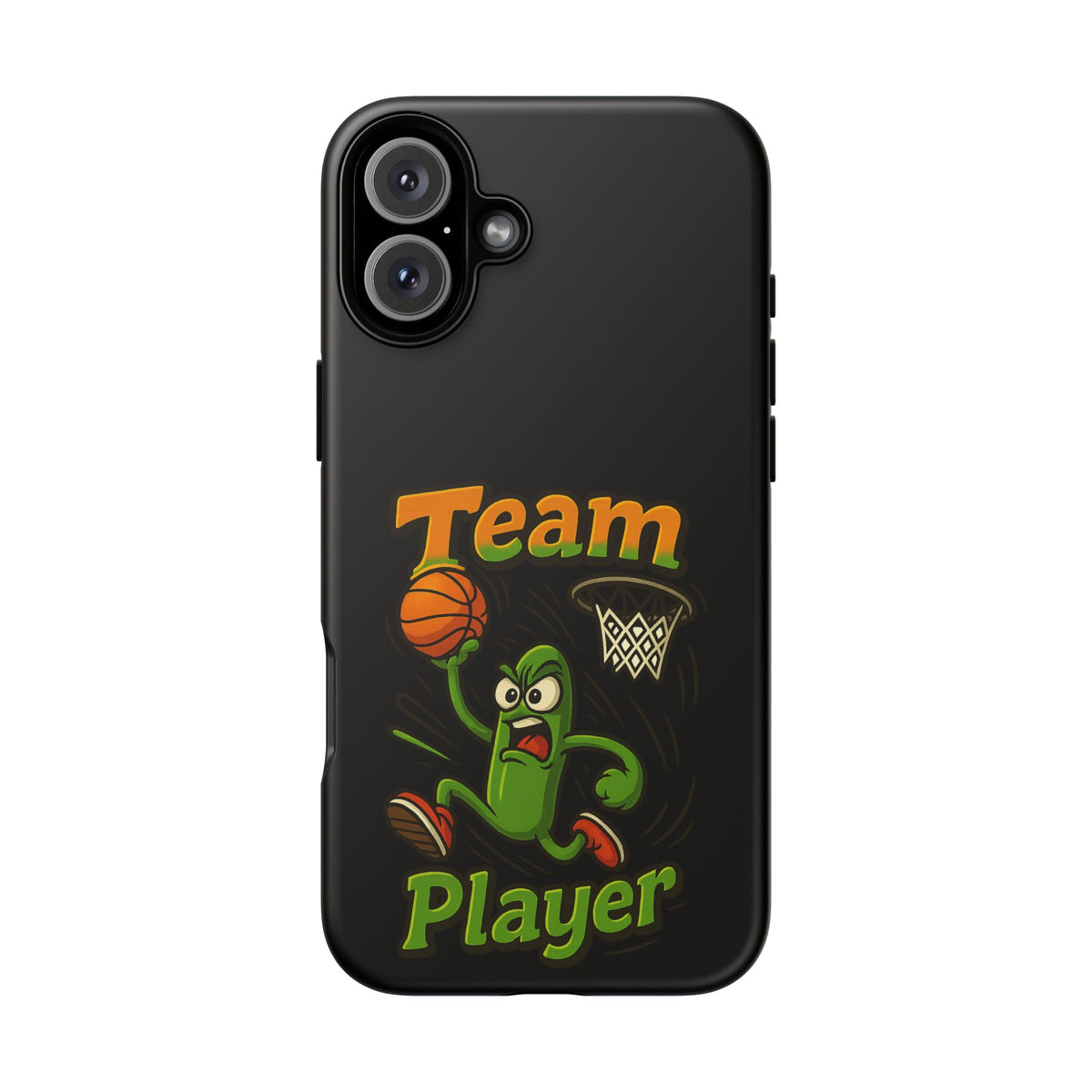 Team Player Basketball Phone Case — Cute Cartoon Pickle Dunk Phone Cover