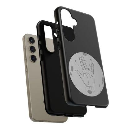 Spock Live Long Phone Case — Vulcan Salute Moon Graphic