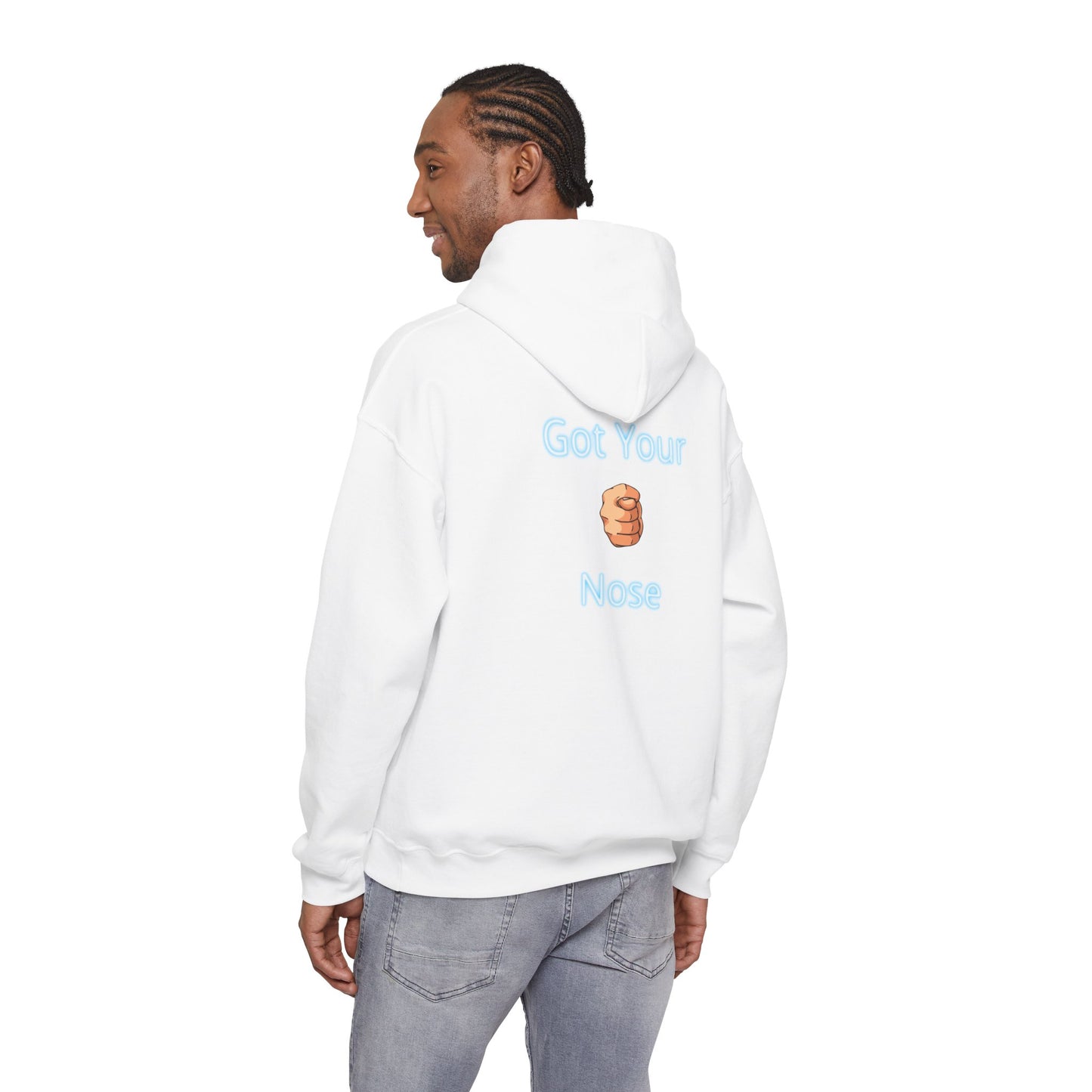 Got Your Nose Hoodie — Playful Baby-Grab Back Print Pullover
