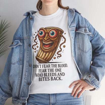 Tampon Warrior – “Bleeds and Bites Back” Feminist Horror T-Shirt