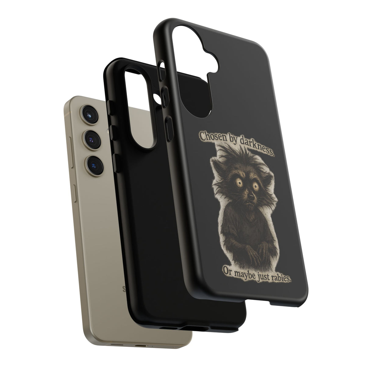 Phone Case - "Chosen by Darkness (Or Maybe Just Rabies)" Cute Creepy Retro Creature Protective Case