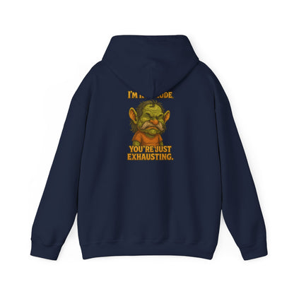 Troll Face Hoodie — "I'm Not Mad, You're Just Exhausting" Graphic Pullover