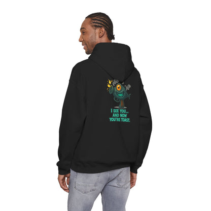 Hoodie — Cute Monster 'I See You...and Now You're Toast' Graphic Pullover