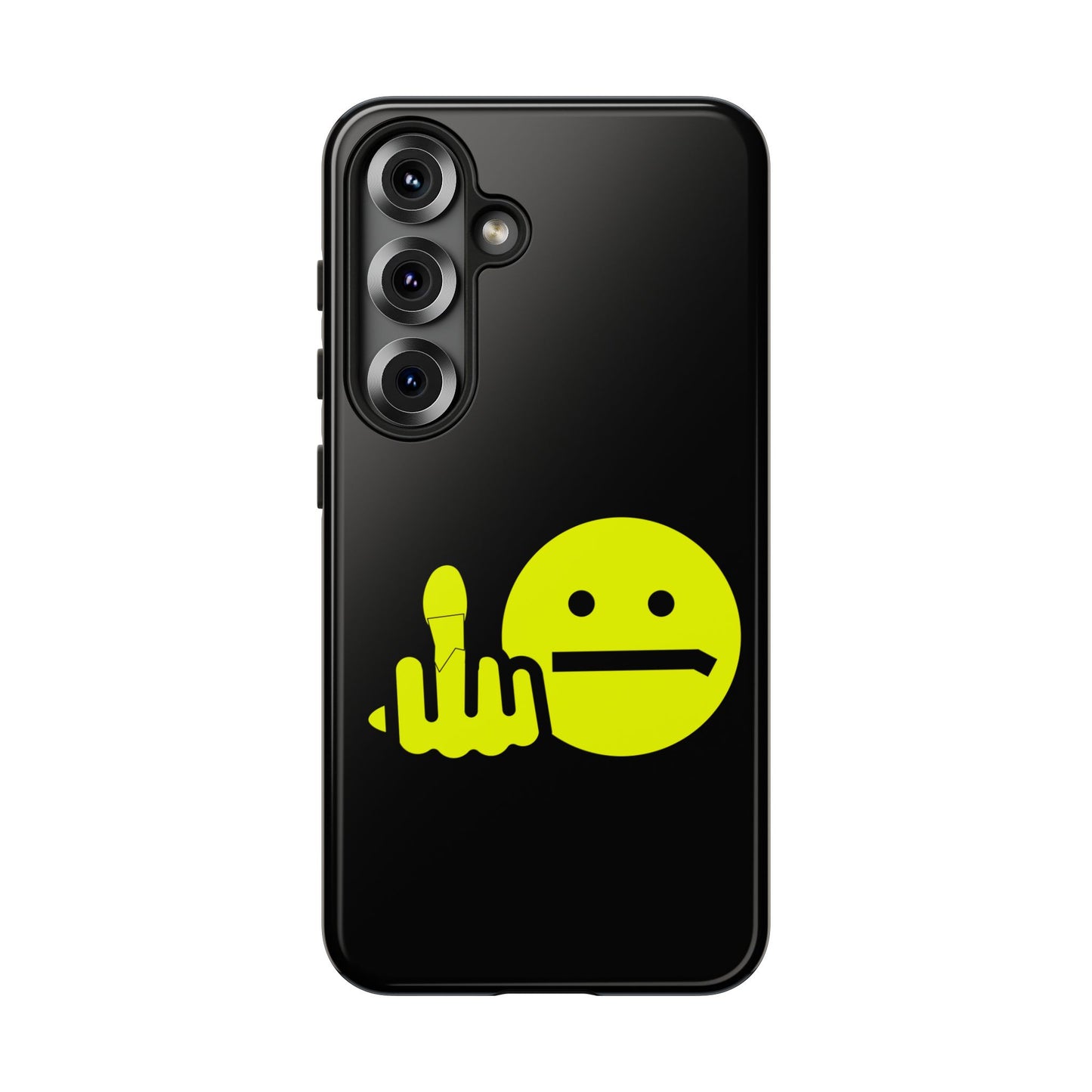 Phone Case — Neon Middle Finger Emoji Graphic