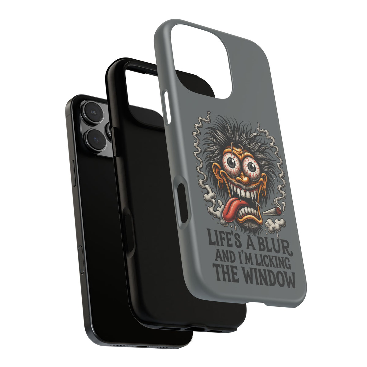 Phone Case — 'Life's a Blur and I'm Licking the Window' Funky Monster Graphic