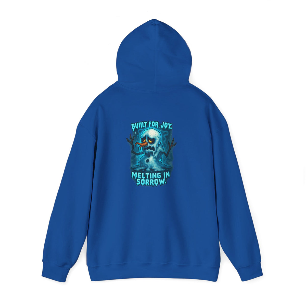 Melting in Sorrow Hoodie — Blue Melting Skull Graphic Pullover