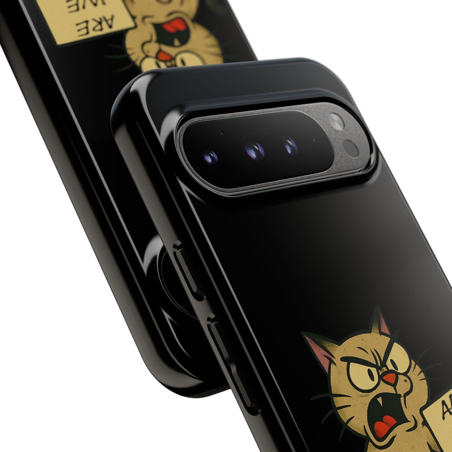 Angry Cat Phone Case — 'Are We Next' Protest Graphic iPhone Case
