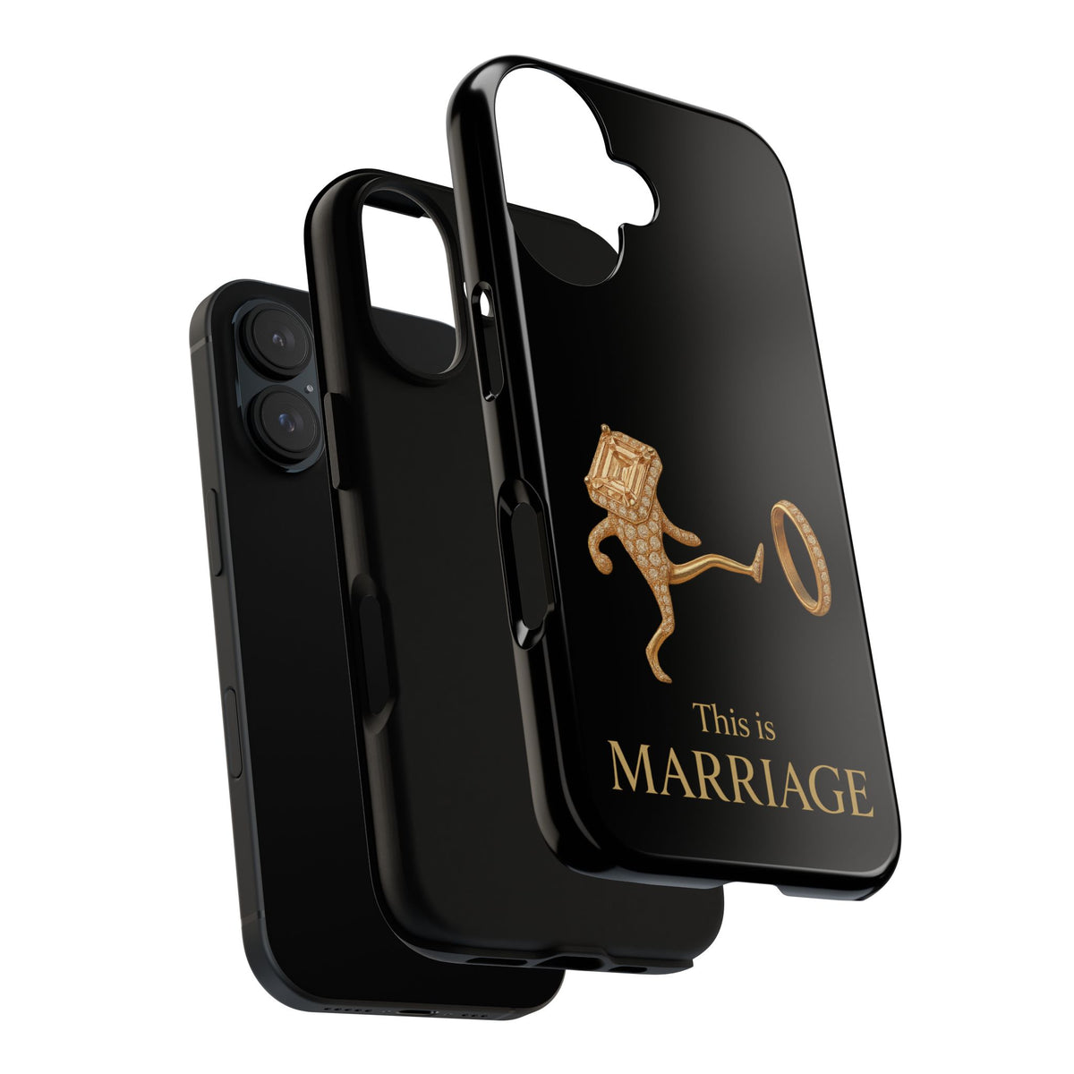 Phone Case - ‘This is Marriage’ Gold Ring Cartoon Design