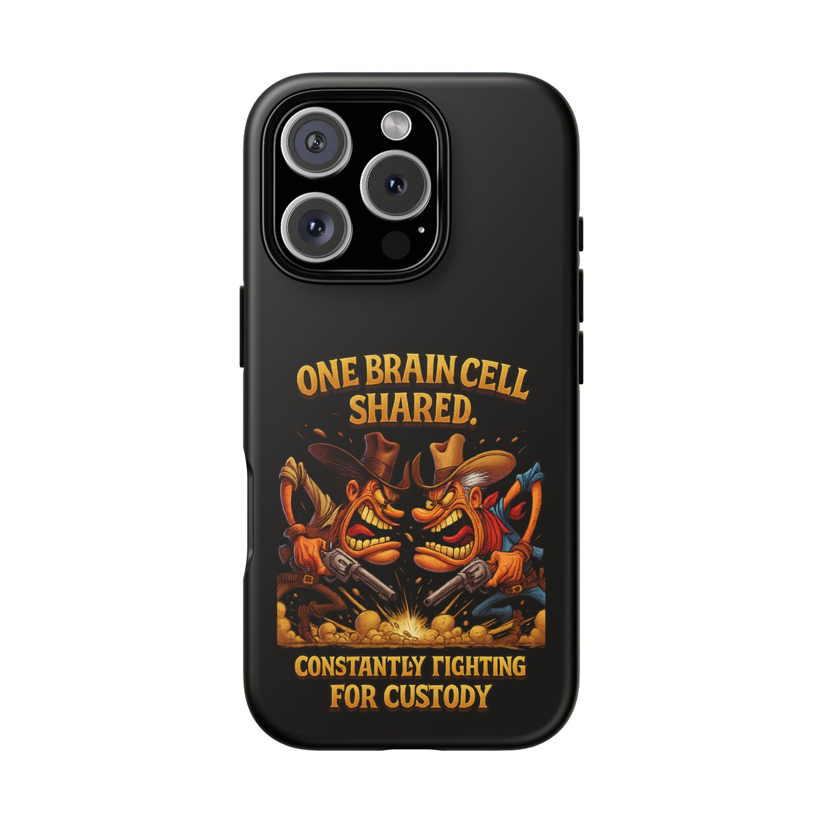 Phone Case — 'One Braincell Shared, Constantly Fighting for Custody' Funny Rivalry Cartoon