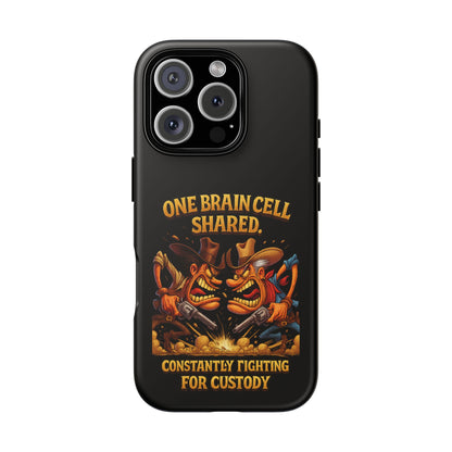Phone Case — 'One Braincell Shared, Constantly Fighting for Custody' Funny Rivalry Cartoon