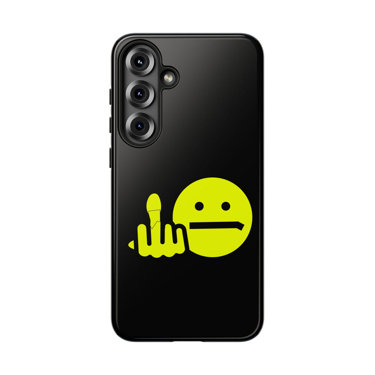 Phone Case — Neon Middle Finger Emoji Graphic