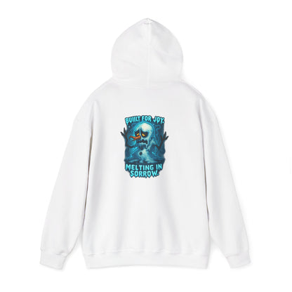 Melting in Sorrow Hoodie — Blue Melting Skull Graphic Pullover