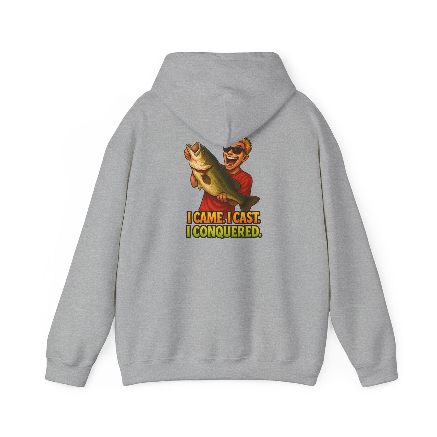 Fishing Hoodie – I Came, I Cast, I Conquered Graphic Pullover