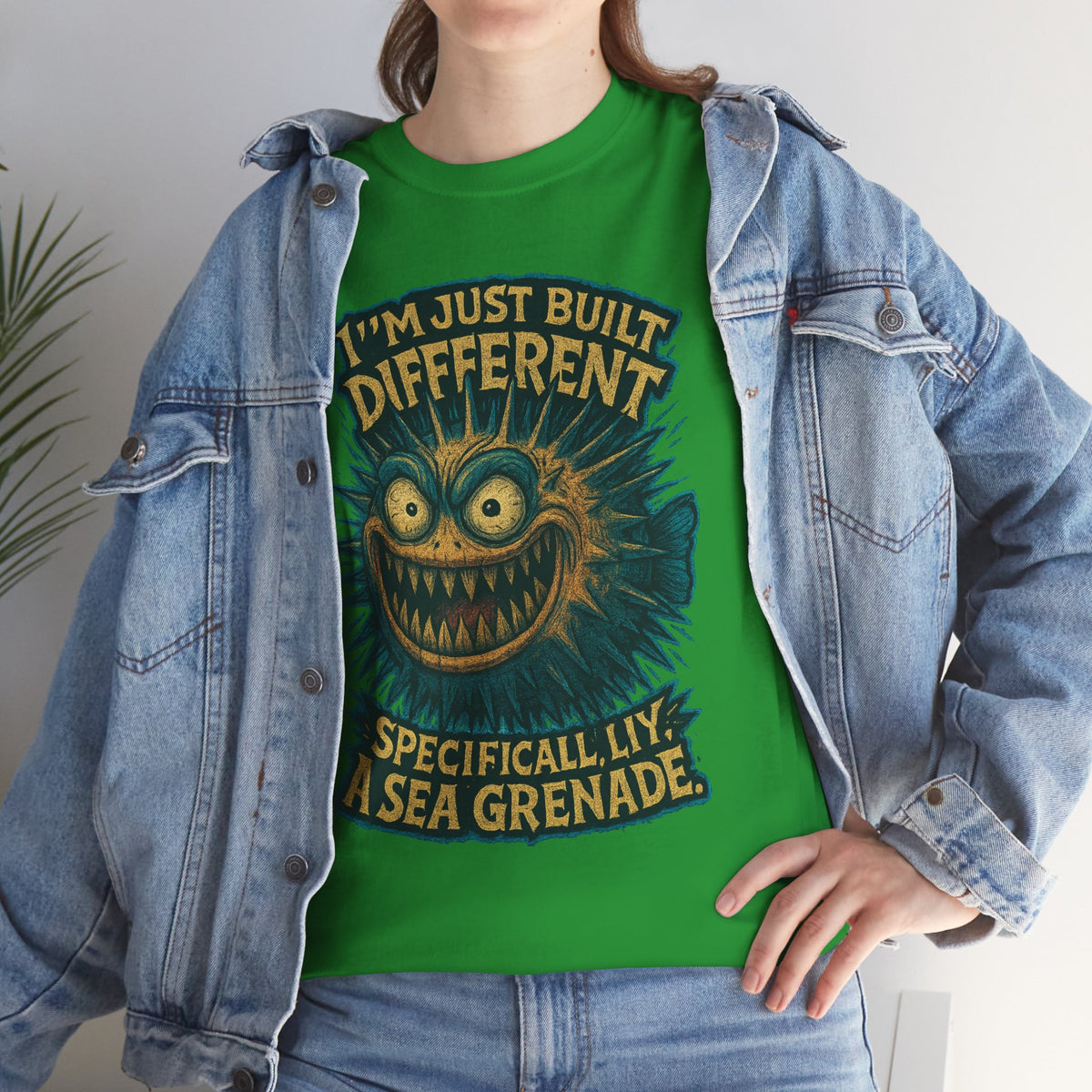 I'm Just Built Different Sea Grenade Tee | Pufferfish Illustration