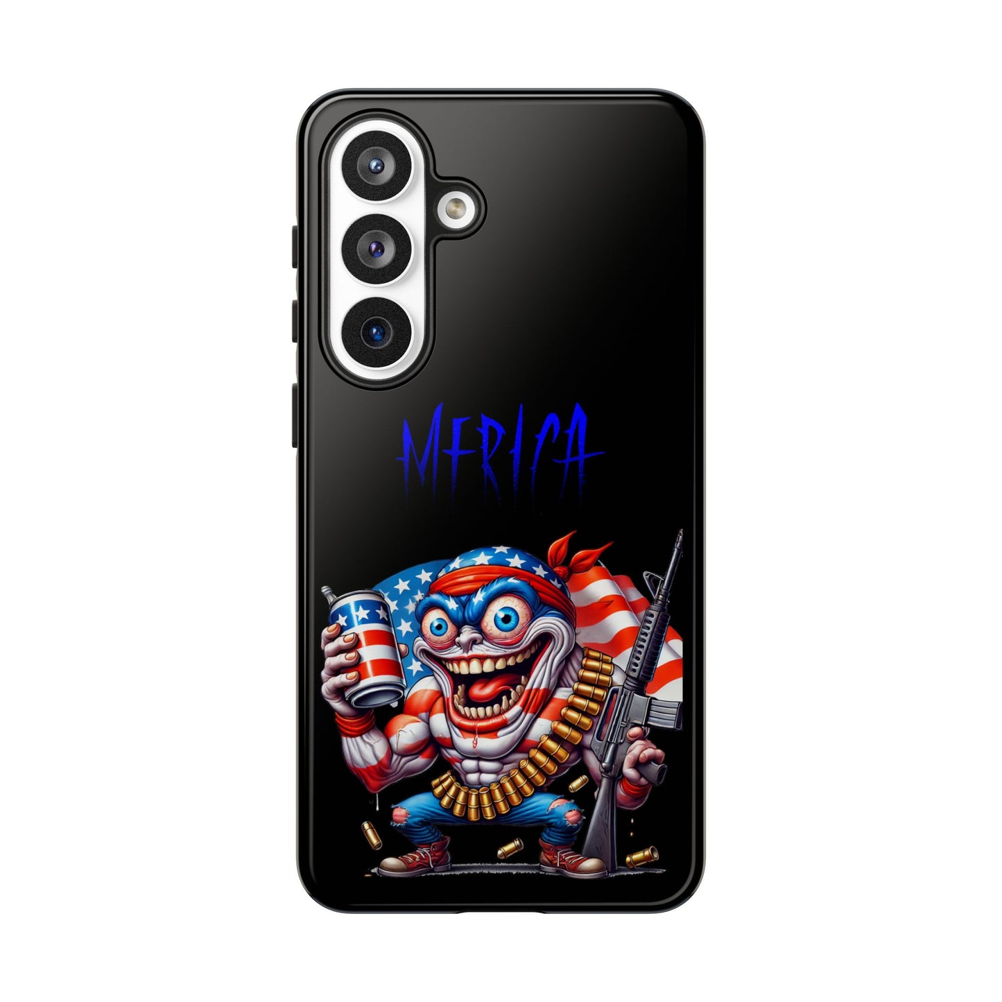 Phone Case — Patriotic 'Merica Clown with Flag, Beer & Rifle