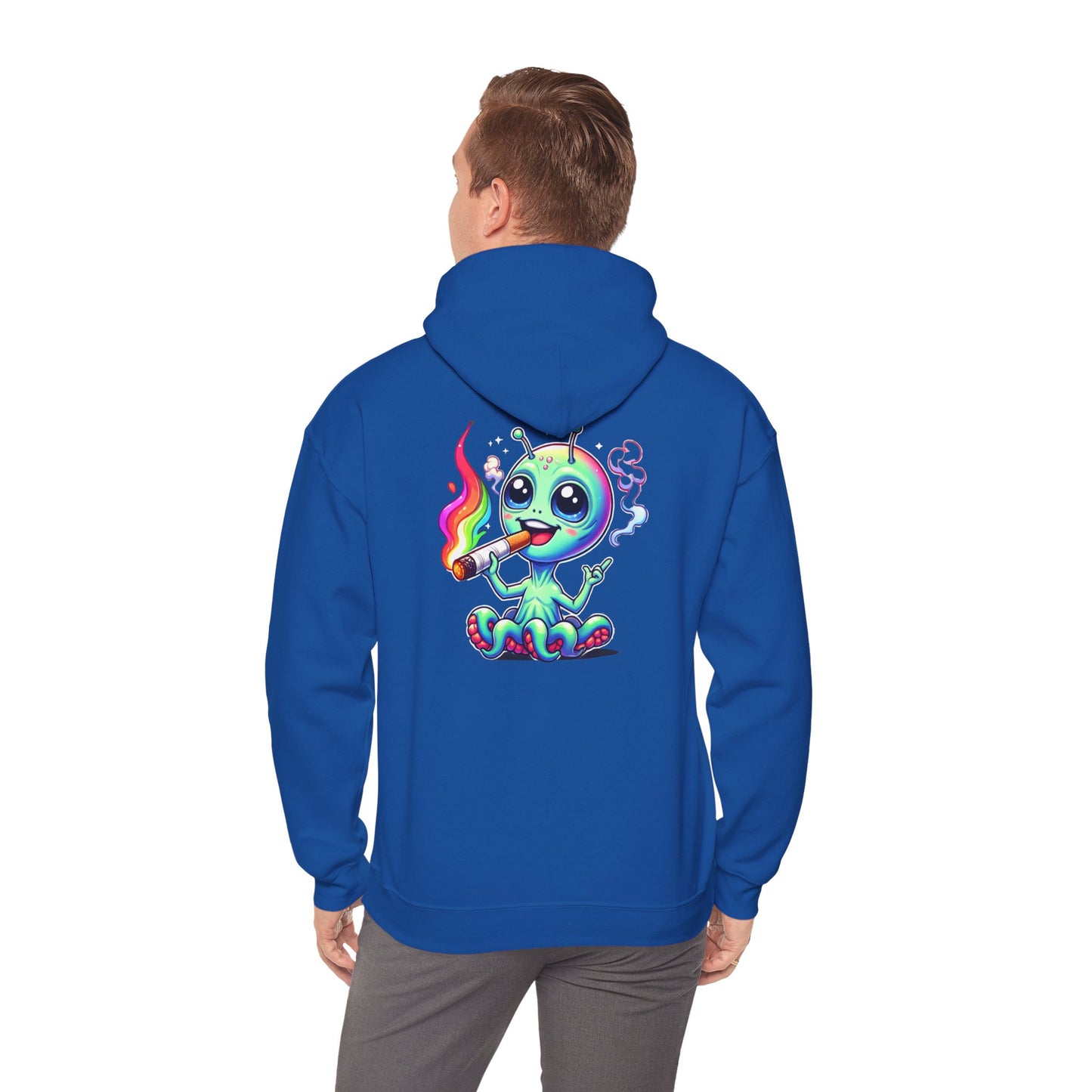 Alien Octopus Hoodie — Cute Rainbow-Smoking Space Creature Sweatshirt