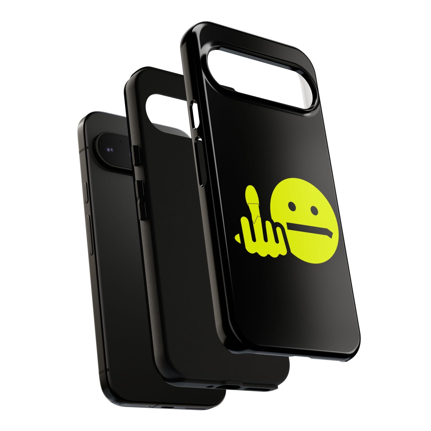 Phone Case — Neon Middle Finger Emoji Graphic